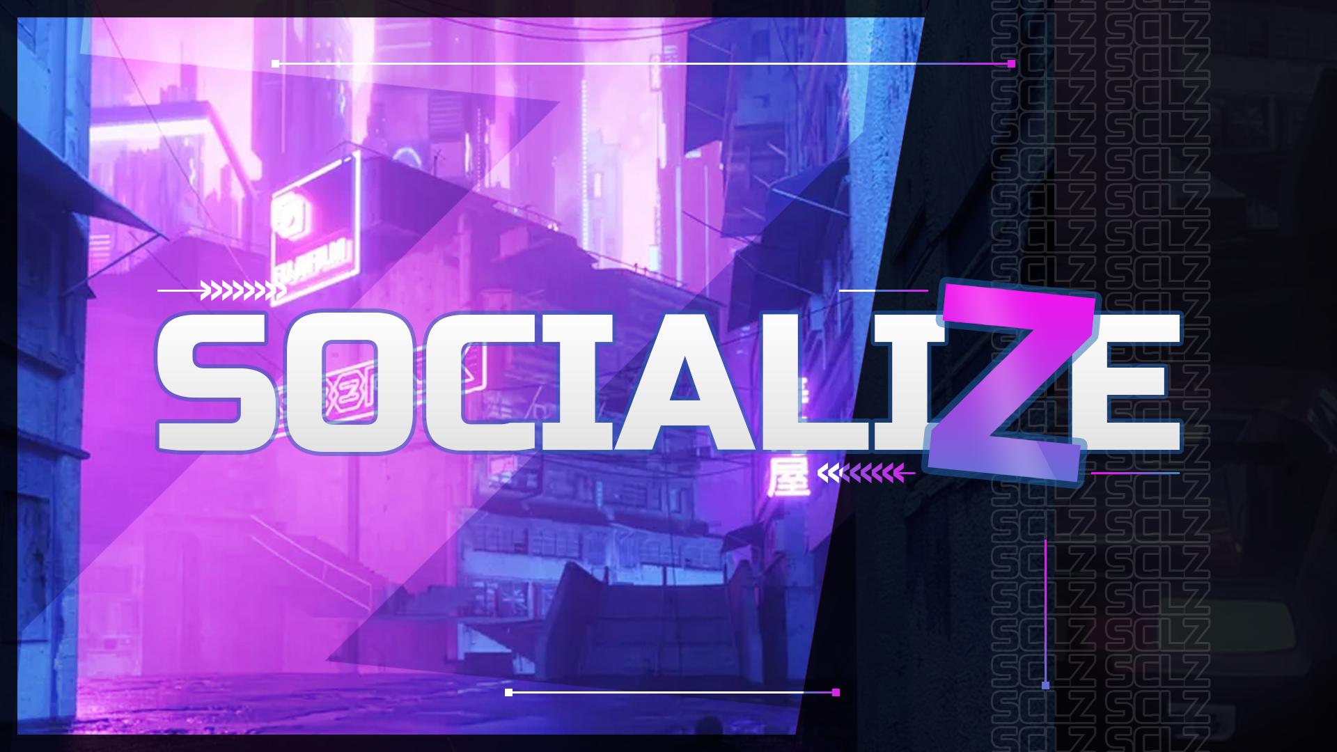 Discovery splash banner for Socialize | Active VC Server • Hangout • Voice Chat • Call • Social • Chill • Anime • Memes • Emojis Discord server